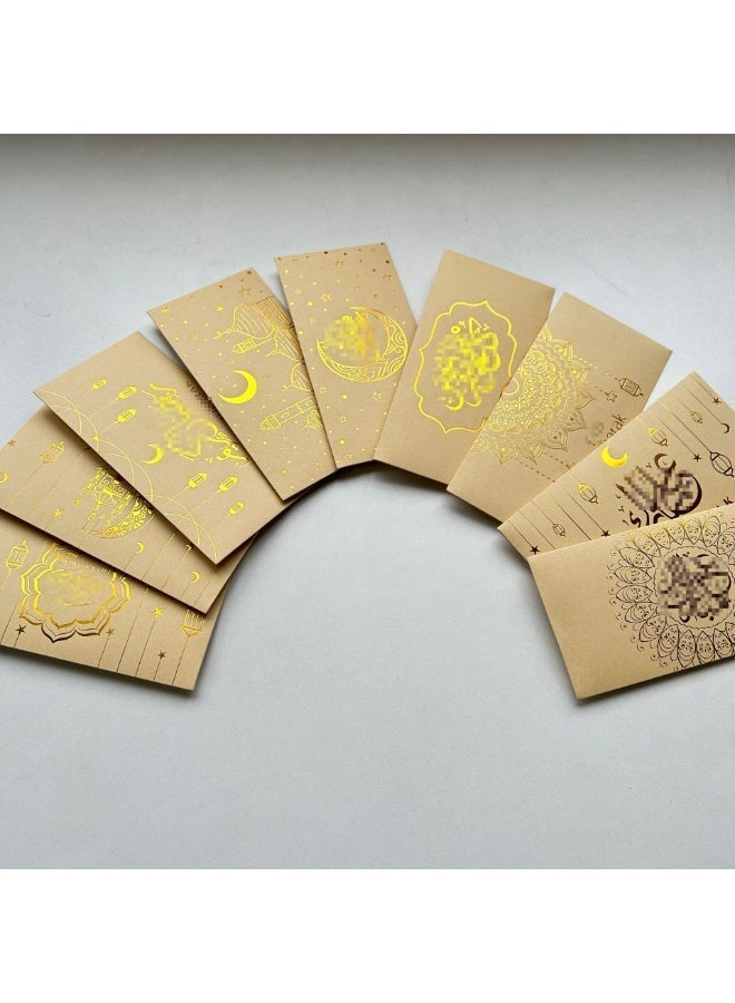 Kraft Paper Gold Foil Red Envelopes New Year'S Greeting Envelopes Party Supplies - 9Pcs - Image 1